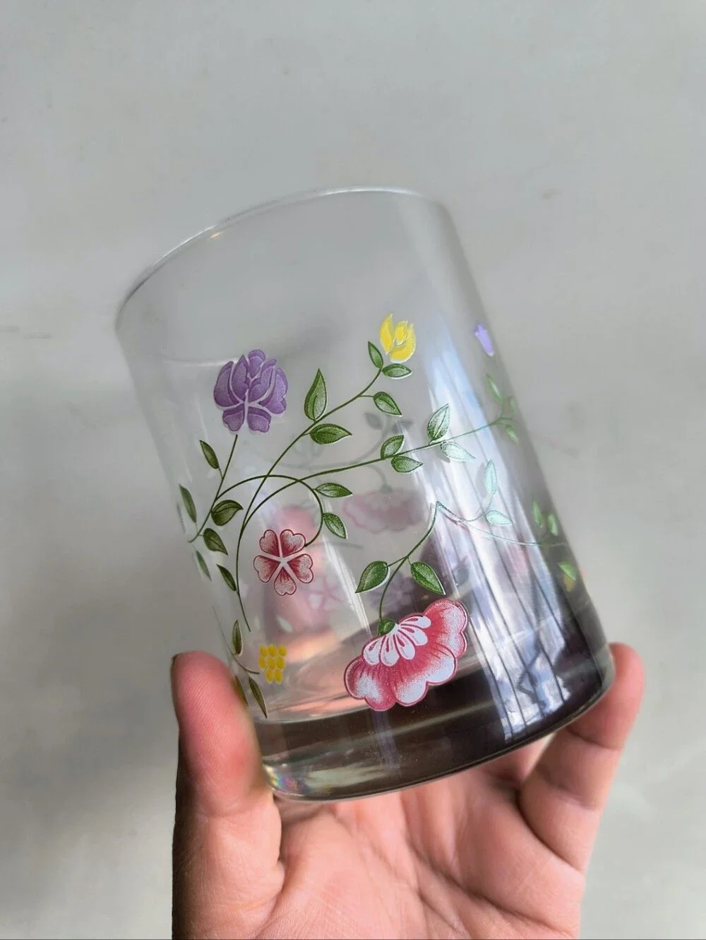 Set of 4 Johnson Brothers Summer Chintz 14 oz Old Fashioned Glasses